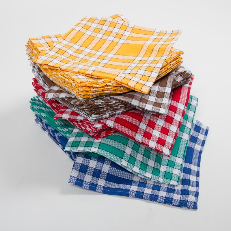 5 serviettes de table carreaux normand